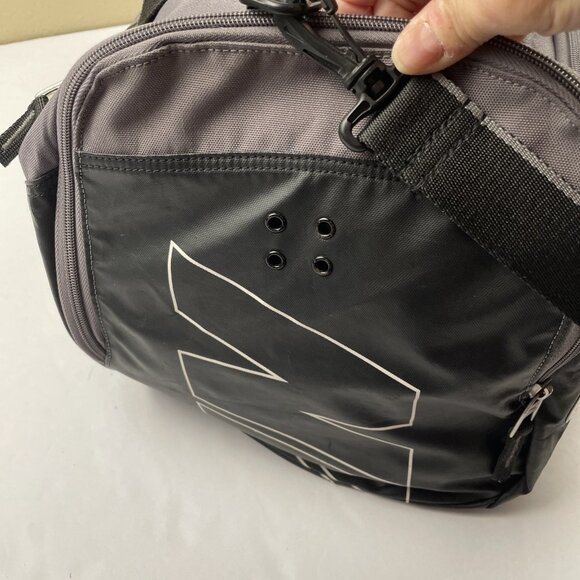Nike Training Duffle Bag Medium Gym Black Gray Shoulder Strap Zip Shoe Pocket - Picture 9 of 13